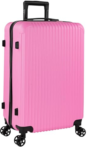 ITACA - Valigia Da Stiva Rigida - Trolley Grande Con Ruote, Valigia 23kg Per Viaggi, Trolley Da Stiva Resistente. Lucchetto a Combinazione, Fucsia