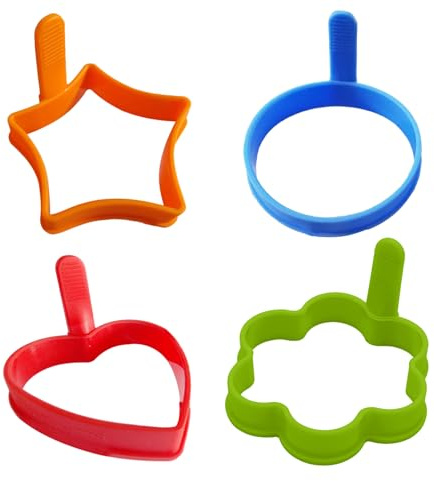 Anneaux D'oeufs Pour Les ?ufs De Friture - 4 pièces De Moisissure D'?ufs Antiadh?sive Pour Les ?ufs Ronds Parfaits, Lea Cr?PES Et Lea Sandwichs ? Petit-d?jeuner | Anneaux Cuisson En Acier Inoxydable