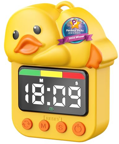 Doli Yearning Shower Timer for Kids Waterproof Quacking Shower Timer Bathroom Duck Magnetic Charging