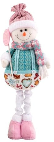 MeevrgR Stretch Schneemann Figur Weihnachten Ornament aus weichem Stoff für festliche Zuhause oder Büro Fensterbank Schreibtisch Bücherregal Deko, Teleskop Urlaub Puppe Design