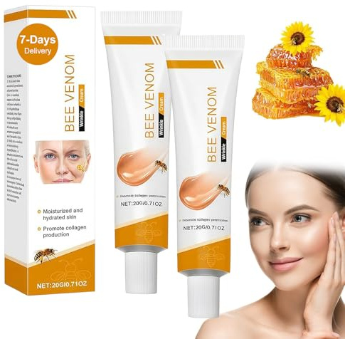 Crème Anti-Rides au Venin d'Abeille, 2025 Nouveau Professionnel Crème Hydratante Raffermissante pour le Visage et le Cou Pour Femmes et Hommes, Réparatrice et Anti-Age, 20g