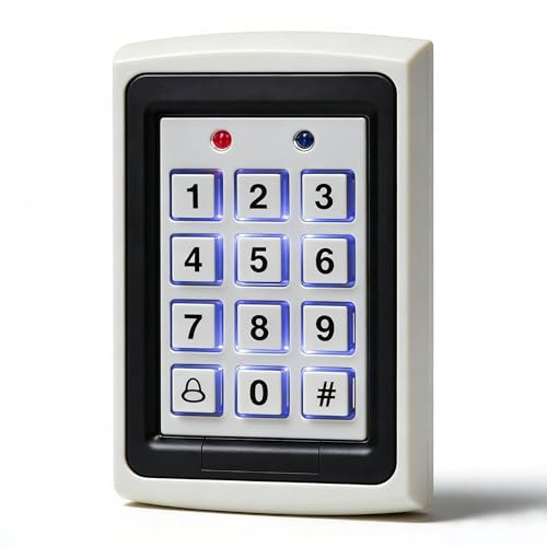 ReaIOKbii DIY Installation Indoor Access Control Keypad,RFID 125KHz,1000-Users,backlit keypad, Zinc Alloy Housing, 12V DC Single Door Entry System,Suitable for all electromagnetic locks