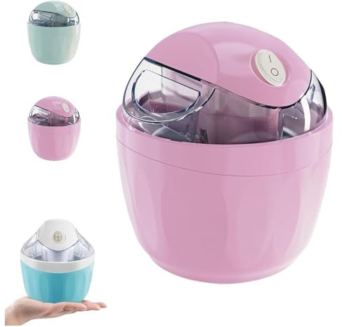 Mini máquina for hacer helados compacta, yogur y sorbete congelados caseros rápidos con un solo toque, perfecto for la cocina casera (verde, 1 unidad)(Pink)