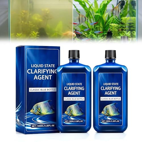 Fast-Acting Aquarium Water Clarifier, 2026 New Natural Green Pond Water Treatment, Blanket Weed Treatment for Ponds, Clears Cloudy Fish Tank, Safe for All Fish & Wildlifea (2Pcs)