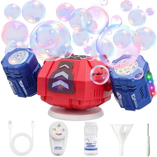 OBEST Máquina de Burbujas con luz y música, portátil Bubble Machine