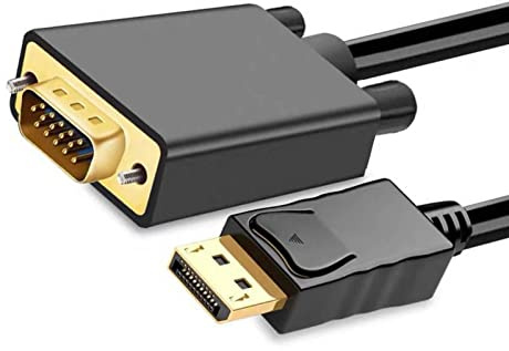 Phefop Cable Adaptador DP a VGA Cable Convertidor DisplayPort a VGA de 1,8 M para Monitor con Núcleo de Cobre Libre de Oxígeno Transmisión de Señal Estable Sin Pérdida Plug