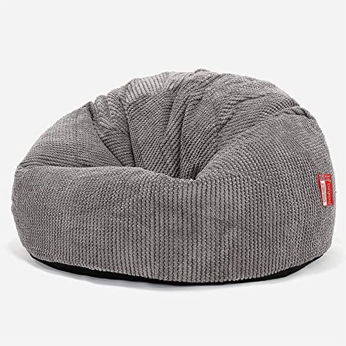 Lounge Pug, Klassischer Sitzsack Sessel, Pom-Pom Anthrazit