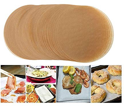 Wankd 100er Backpapier Antihaftpapier Zuschnitte Antihaft Runde BBQ Papier Backbleche Grillfolie für Burgerpresse Grill Linie Kochen Outdoor 10 Zoll,Zufällige Farbe