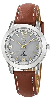 ETT Eco Tech Time Funk Solar Damen Uhr Analog mit Leder Armband ELS-11495-12L