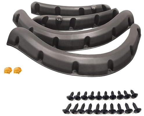 Huskey Parts Company Club Car Tempo Fender Flares With Black-anodized Stainless Steel Hardware for 2017+ G&E Models