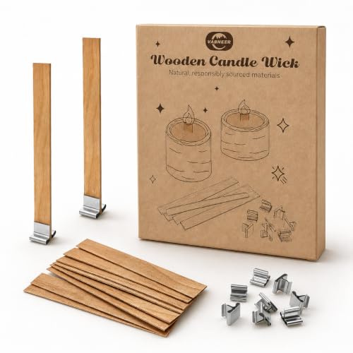 VABNEER 100 Stücke Docht für Kerzen Holz Kerze Docht Kerzen Dochte für Kerzenherstellung DIY Handwerk