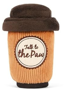 P.L.A.Y. Niedliches Plüsch-Hundespielzeug – Café, Lebensmittel, langlebig, Quietschspielzeug, ideal für Welpen und kleine, mittelgroße und große Hunderassen – maschinenwaschbar, recycelte Materialien
