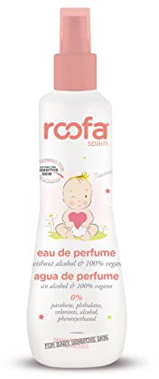 Agua de Perfume para Bebés 200ml - Roofa Spain - Sin Alcohol y con Agua Termal, pH 5.5