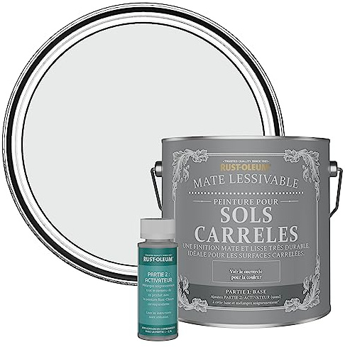 Rust-Oleum Grey Washable Matt Floor Tile Paint - Monaco Mist 2.5L