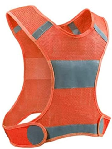 RUTAVM Warnweste Reflektorweste Nacht-Reflektionsanzug Leichte Und Bequeme Motorrad-Reflexausrüstung Hohe Sichtbarkeit Sicherheitsweste (Blue : Orange, Size : XL)