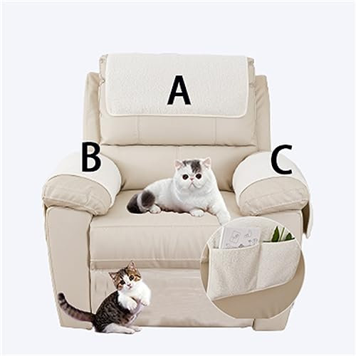 HYRAM Armlehnenschoner,Kopfstützenbezug Für Liegestuhl, Armkappen, Für Sessel, Sofa, Sessel, Couch Stretchy Armlehnenbezug, Bequem,wasserfest, Couch Armlehnenschoner (1 Seater 3pcs,Off-White)