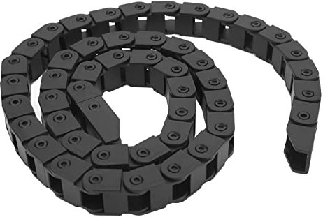 Agatige Cable Wire Carrier, Black Plastic Cable Drag Chain 1M Flexible Nested Drag Chain Cable Track with End Connectors, 10x10mm Semi Enclosed Type Drag Chain for 3D Printer CNC Router Mill