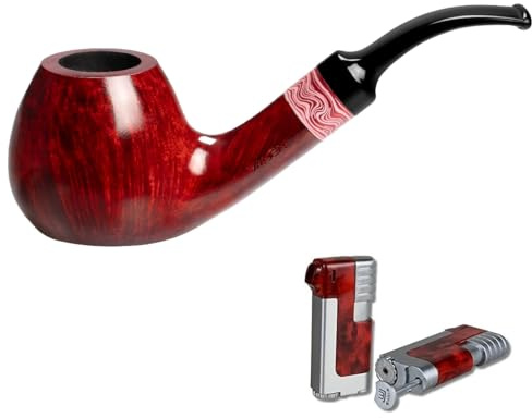 Vauen Standpfeife Rosé 8379 + Necuma Pfeifenfeuerzeug (Braun, Bruyère, Bent, Standpfeife)