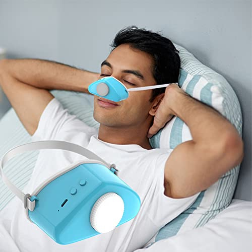 Dispositivo Anti Nasal Ronquidos Inteligente Dispositivo Antirronquidos Eléctrico Atomizado Instrumento para Dormir para Dejar De Roncar Y Respirar Más Fácilmente,Blue