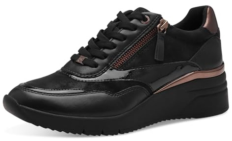 s.Oliver Damen Sneaker flach mit Reißverschluss Sportlich, Schwarz (Black), 39 EU