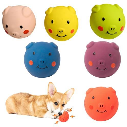 Fadcaer 6 Pcs Squeaky Dog Toys - Interactive Squeaker and Chew Toys for Small Dogs, Boredom Relief