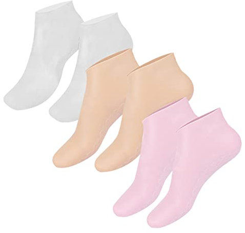 WOONEKY 3paare Feuchtigkeitsspendende Socken Für Trockene Füße Wiederverwendbare Lotionssocken Für Fußpflege Über Nacht