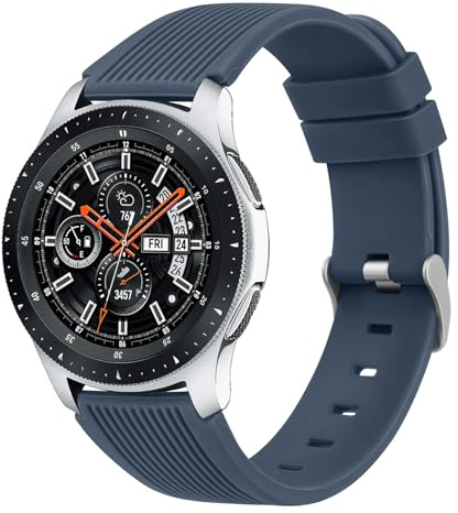 Zoye 22mm Silicone Strap Compatible With Samsung Galaxy Watch 46mm /Galaxy Watch 3 45mm /Gear S3 Frontier/Classic, Soft Silicone Sport Wristband Replacement Straps For Men Women (Blue)