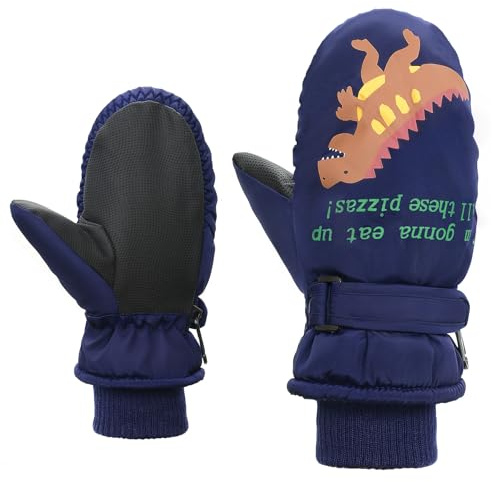 PONCEAU Kinderhandschuhe Skihandschuhe Fäustlinge Handschuhe Winddichte wasserdichte Reithandschuhe Warme Winterhandschuhe für Jungen und Mädchen von 2 bis 10 Jahre