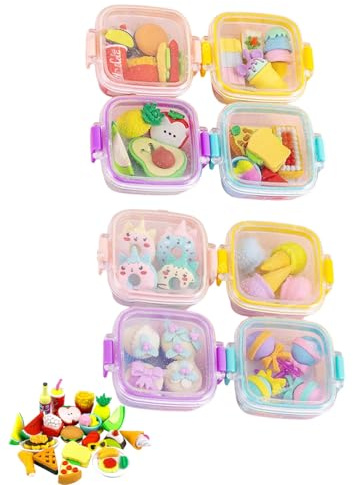 BNREOZA 2 Stück Plastikradiergummi, schöner Radiergummi, niedlicher Kinderradiergummi, Cartoon-Radiergummi, geeignet zum Lernen, Zeichnen, Spielen und Verschenken