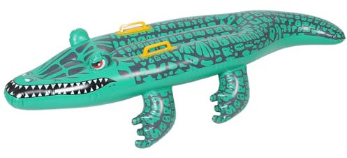 Vaguelly Aufblasbares Krokodil Surfbrett PVC Schwimmbrett Für Wassersport Pool Strand Tragbar Mit Schnellventil