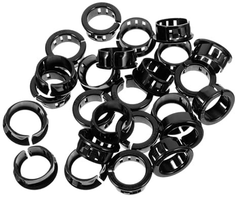 FELTECHELECTR 50 Pieces Snap-in Cable Grommets Plastic Bushing for Wire Protection Electrical Appliance Plug Cable Mounting Locking Bushing Suitable for Home and Office Use