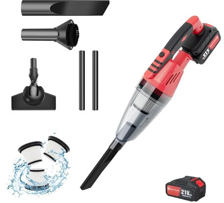 Portable Handheld Vacuum Cleaner, Car Hoovers Cordless 5500Pa, 120W Rechargeable Hand Held Vacuuming Dust Busters with 3 Filters for Home/Office/Pet/Car/Hair