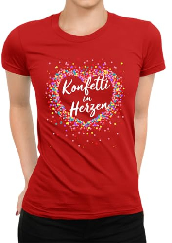 Konfetti im Herzen - Karneval Fasching Kostüm Damen T-Shirt