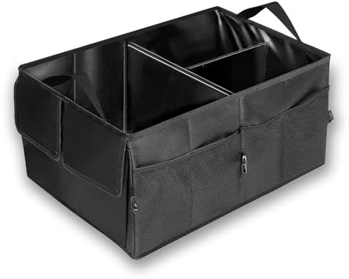 HIAHXC Organizer per bagagliaio, pieghevole, multi scomparto, grande, antiscivolo, per tenere in ordine il bagagliaio, portatile, accessori per auto, adatto per tutti i veicoli