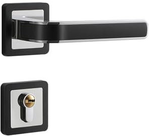 Serratura for porta della camera da letto, serratura magnetica silenziosa for interni, semplice, serratura for porta in legno di lusso, luce nera e oro, serratura for porta della stanza divisa(Black g