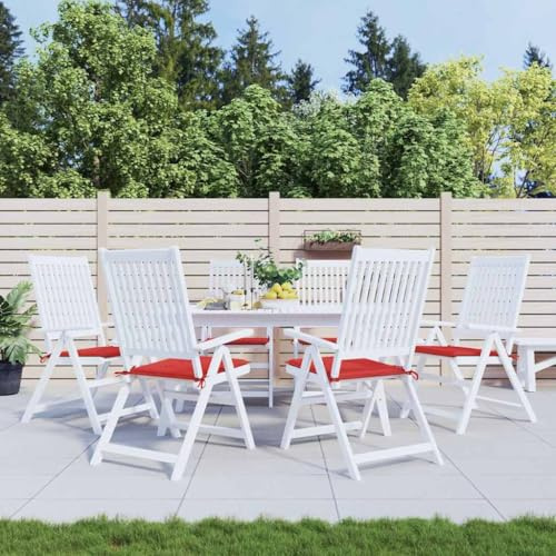 Frdhee Klemmkissen für Sitzbank,Gartenstuhl-Kissen 6 STK. Rot 40x40x4 cm Oxford-Gewebe,Liegesesselkissen für Schlafzimmer und Wohnzimmer