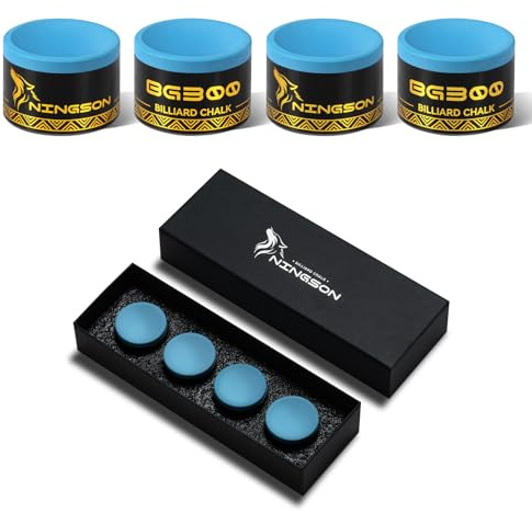 NINGSON Pool Cue Chalk, Nano Billiard Chalk Round Cue Chalk, Smooth Low Residue Pool Chalk, Reduce Miscue, Durable Long Lasting Chalk for Pool Table, Bars, Clubs & Home