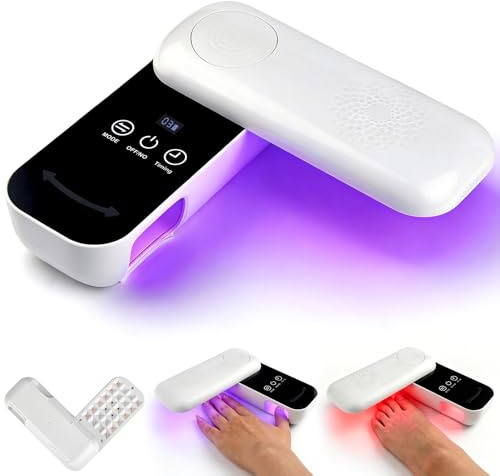 Nagelpilz Lasergerät, UV Lampe für Gelnägel, UV LED Nagellampe mit 36 Perlen 4 Lichtquellen 3 Timer 240° Drehbar, Professionelle Aushärtung für Gel Nagellack & Nagelpflege