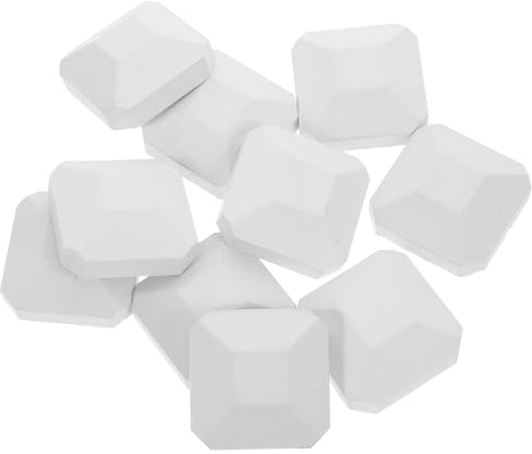 ROMISBABA 10pcs Replacement Briquettes Bbq Fireplace Briquettes Cordierite 2x2 Inch White Easy to Use, Reduces Flareups for Turbo and General Gas Grills