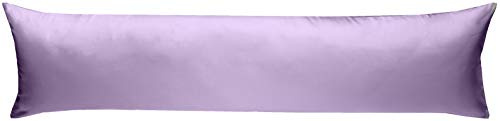 Bettwaesche-mit-Stil Mako-Satin Seitenschläferkissen Bezug aus 100% Baumwolle (Baumwollsatin) viele Farben & Größen Uni/einfarbig (40 cm x 145 cm, Flieder) viele Farben & Größen