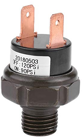 KIMISS Interruttore di controllo della pressione dell'aria dell'interruttore del compressore d'aria automatico universale per auto 12V (90－120 PSI)