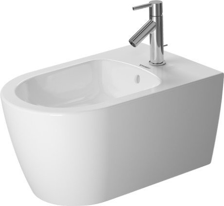 Duravit Stand-Bidet Me by Starck 37x60cm, m HL, ÜL, HLB, weiß seidenmatt