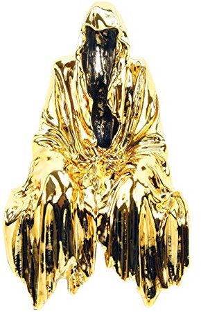 Kunst & Ambiente - Limitierter Kantensitzer aus Bronze - Gold Geist - signiert Martin Klein - Fantasyfigur - Gothicstatue - Kantenhocker - Skulpturen online kaufen - Wohndeko für Innen