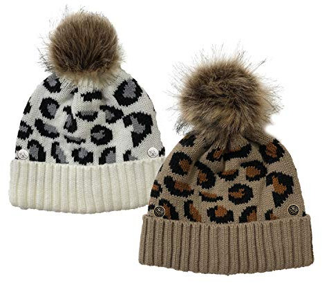 DongBao Damen Mütze Winter/Strickmütze/Bommelmütze/Mädchen Mütze mit Loch/Wintermütze mit Pferdeschwanz