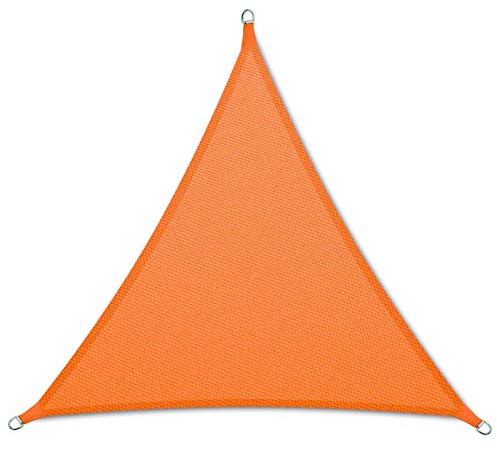 Floordirekt Toldo impermeable de 5 x 5 x 5 m, color naranja, triangular, para jardín, terraza y balcón, resistente a los rayos UV y a la intemperie