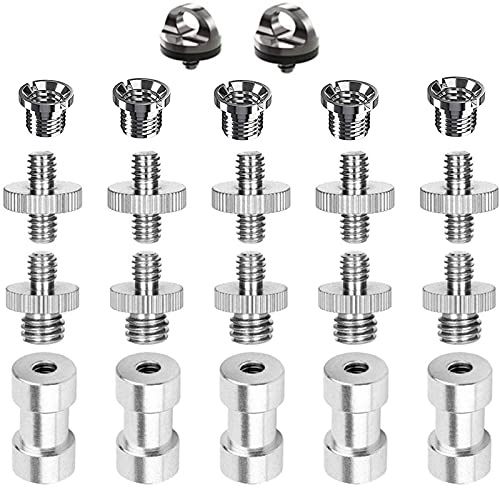Exbrith 22 Stück Kamera Schraube 1/4 auf 3/8, Stativgewinde Adapter, Stativ | Stativ adapter 1/4 auf 3/8 zoll gewinde, Kamera 1/4 auf 3/8 Männlich Schrauben, Stativgewinde Adapter Schraube, für Kamera