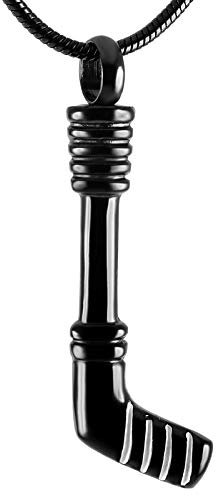 KBFDWEC 316L Edelstahl Hockeyschläger Feuerbestattung Schmuck Halten Asche Memorial Urn Anhänger