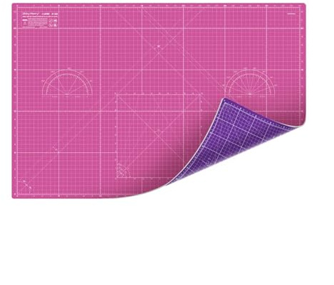 Selbstheilende Schneidematte A1, 61 x 91,4 cm, Stoff-Schneidematte, doppelseitig, 5-lagig, zum Nähen, Basteln, Stoff, Quilten, Scrapbooking-Projekte, Rosa/Violett, Motiv: Merry