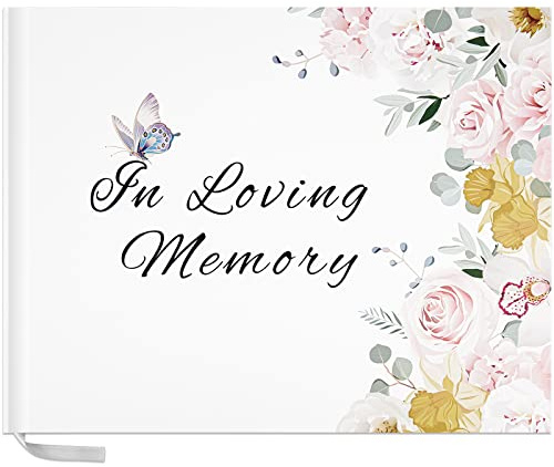 TAOPE Funeral Guest Book,Guest Book for Funeral,Celebration of Life Guest Book,Funeral Guest Book for Memorial Service,10.2” x 7.8”,Guest Sign in Book(Flower)