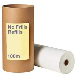 No Frills Refills Nappy Bin Liners - Compatible with Twist & Click Nappy Bin Systems - for Tommee Tippee, Closer to Nature, Diaper Genie - Disposable Diaper Trash Bags 100m roll